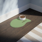 Sage Personalized Dog Feeding Mat — Sage Green Bone-Shaped Placemat with Name — view 11
