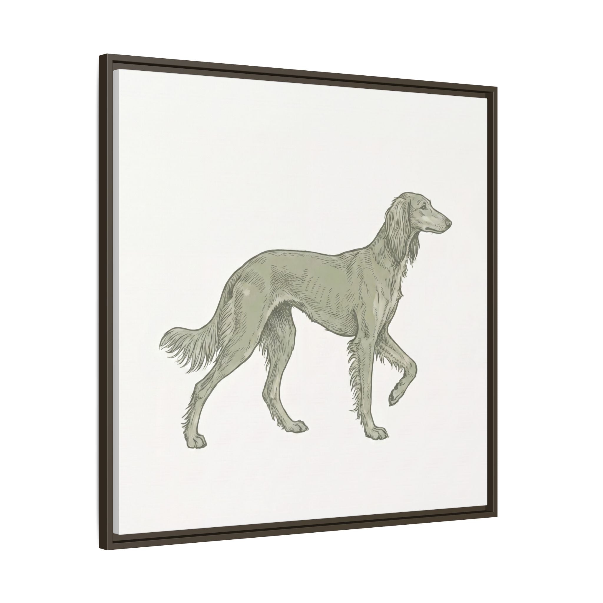 The Saluki Canvas — Framed Hound Print