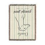 Custom Name Greyhound Minimalistic Line Art Woven Blanket — "Graceful Speed - Elegant, Swift, Gentle" Striped Dog Throw — view 11
