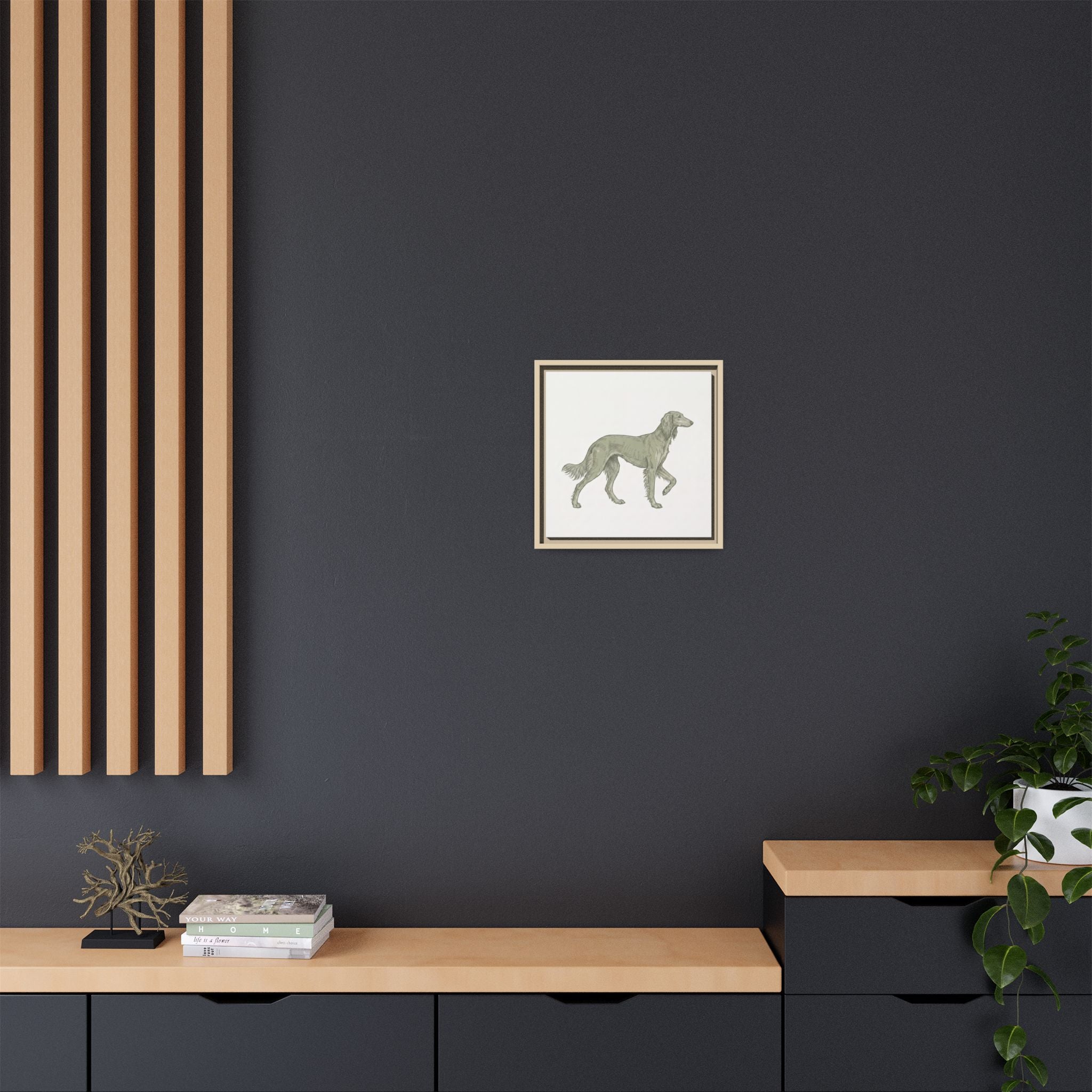 The Saluki Canvas — Framed Hound Print