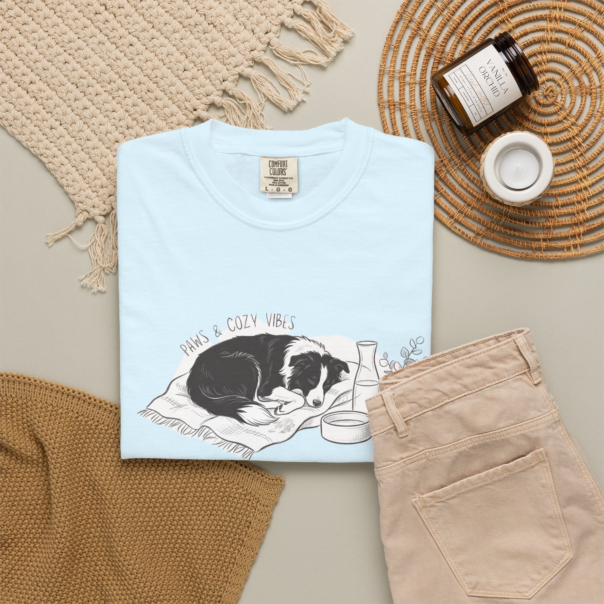 Cozy Dog Nap Illustration “Paws & Cozy Vibes” - Border Collie — view 20