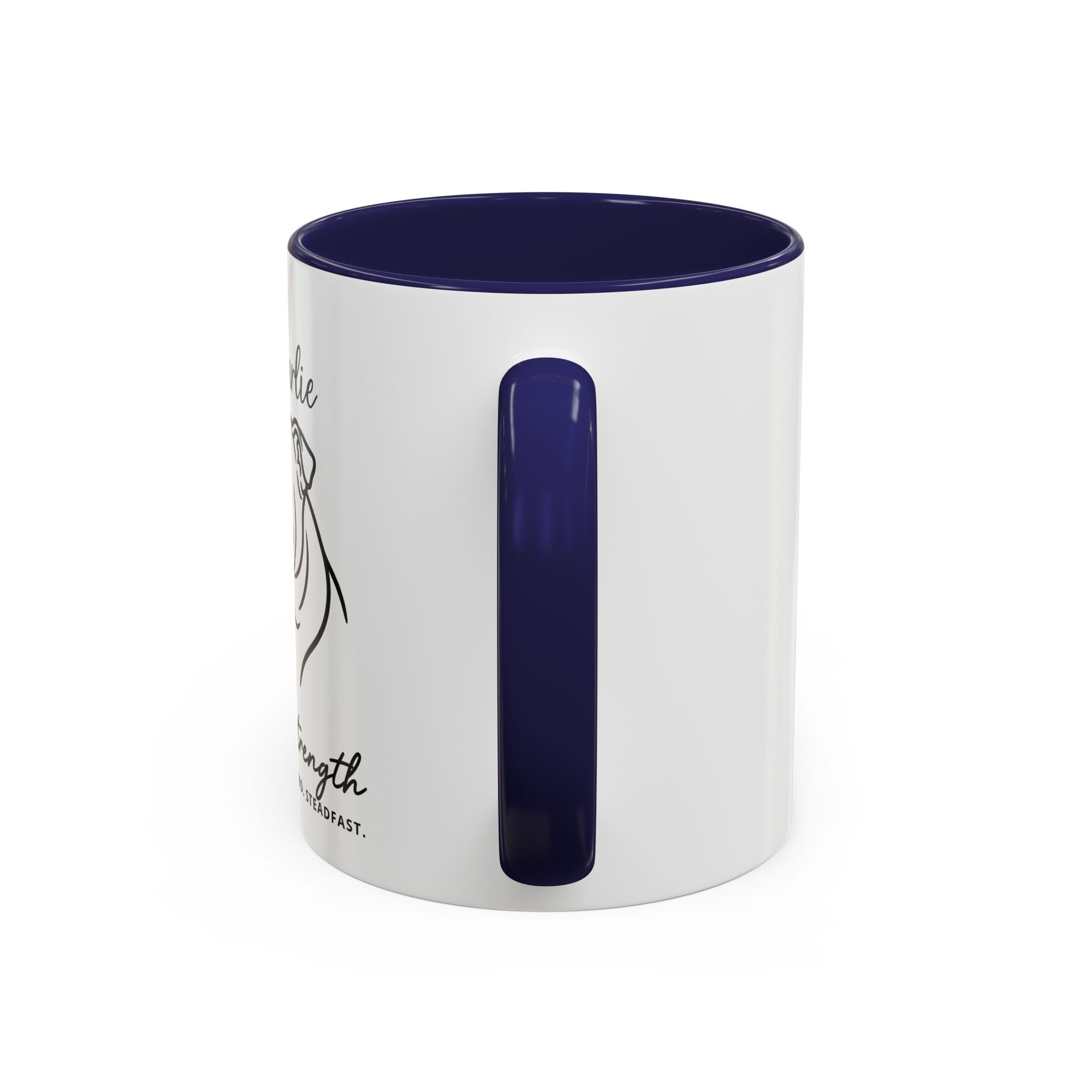 Custom Name Bulldog Portrait Illustration Accent Coffee Mug (11, 15oz) - Stoic Strength - Tenacious, Kind, Steadfast — view 23