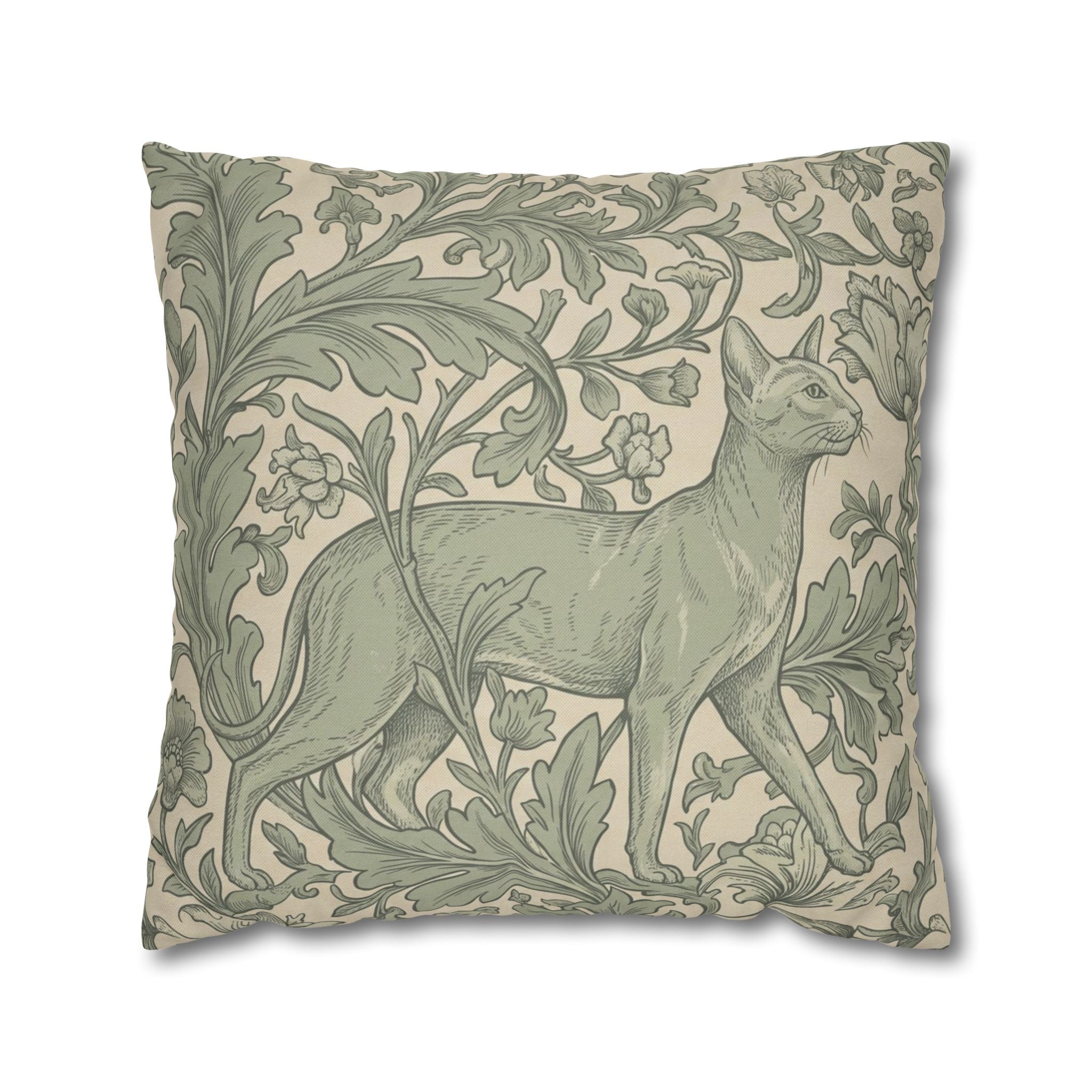 The Hidden Feline Pillowcase — Sage Botanical — view 7