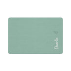 Sage Personalized Pet Food Mat (12x18) — Custom Name Feeding Placemat, Water-Resistant Bowl Mat — Aspen Paws