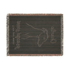 Custom Name Greyhound Minimalistic Line Art Woven Blanket — "Graceful Speed - Elegant, Swift, Gentle" Striped Dog Throw — view 12