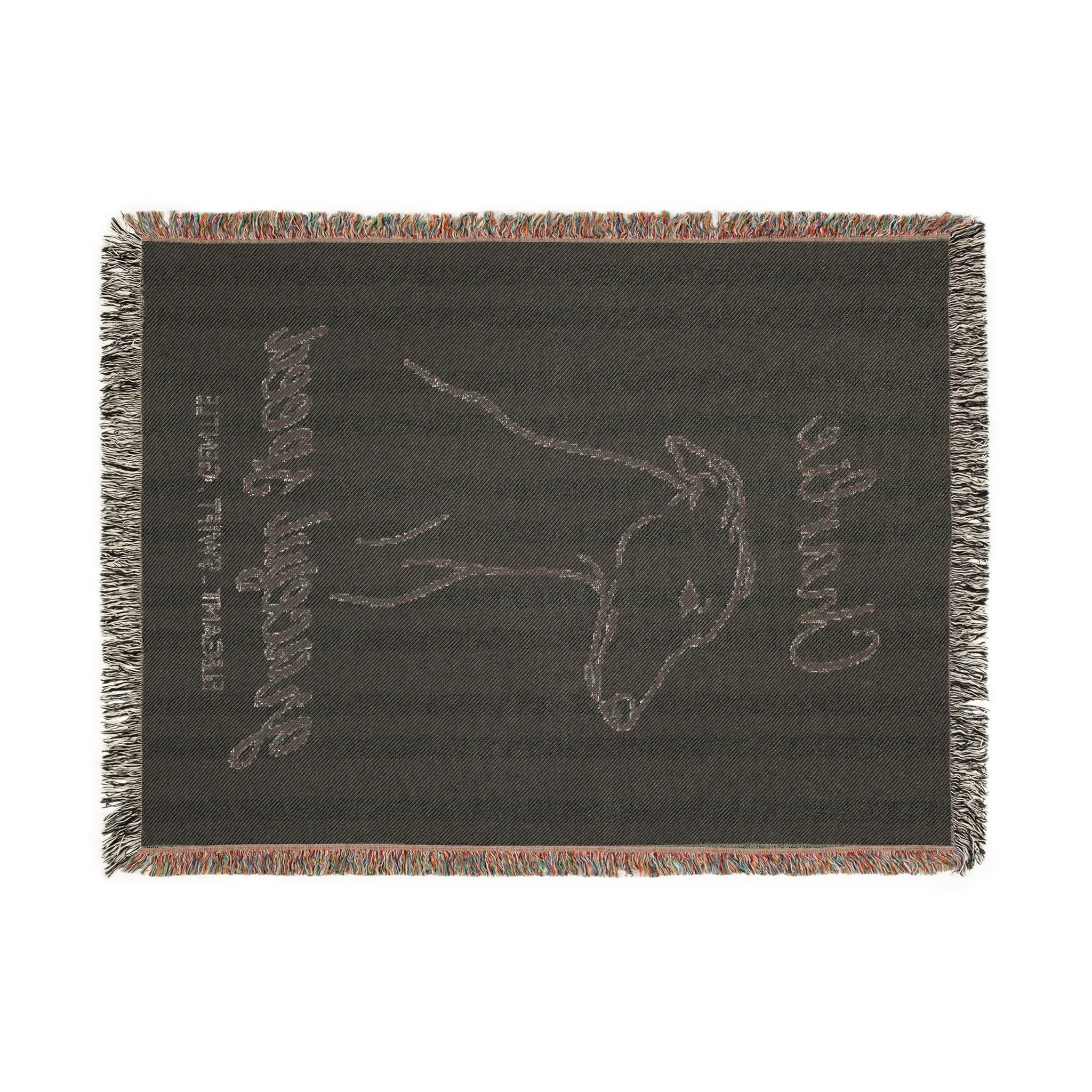 Custom Name Greyhound Minimalistic Line Art Woven Blanket — "Graceful Speed - Elegant, Swift, Gentle" Striped Dog Throw — view 12