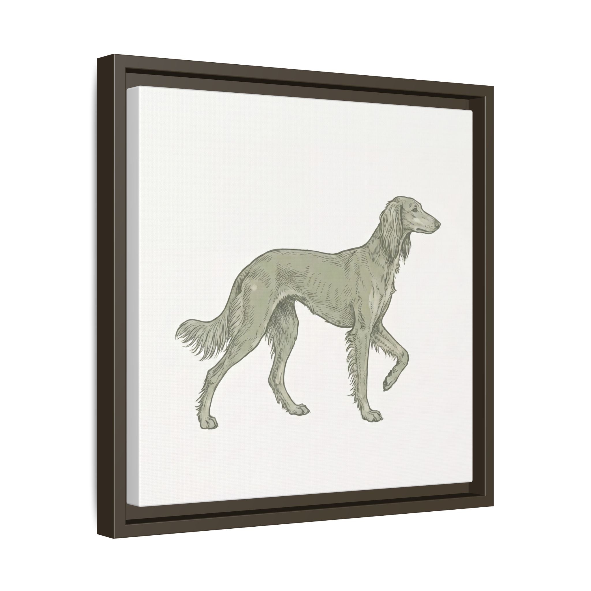 The Saluki Canvas — Framed Hound Print
