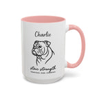 Custom Name Bulldog Portrait Illustration Accent Coffee Mug (11, 15oz) - Stoic Strength - Tenacious, Kind, Steadfast — view 36
