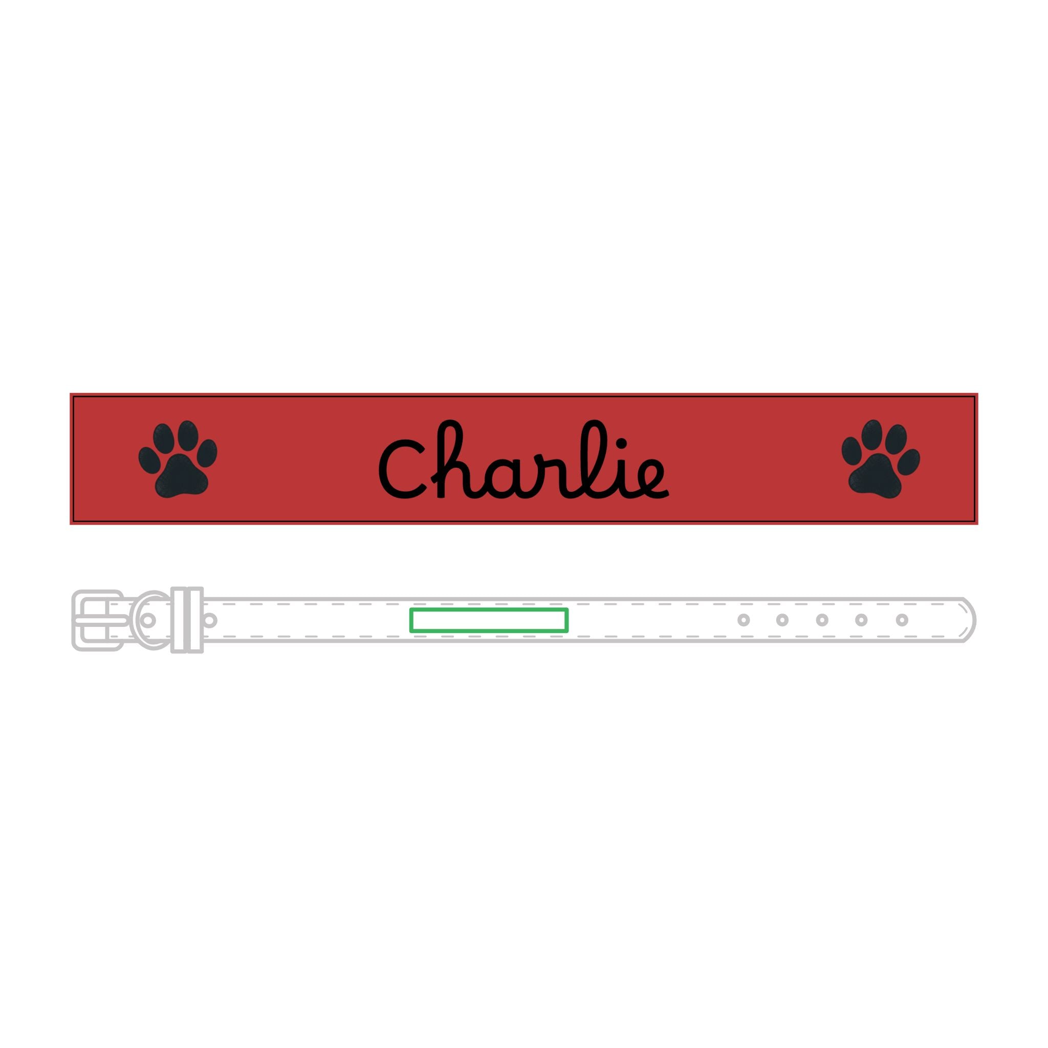 The Engraved Leather Collar — Name & Paw Print — view 17