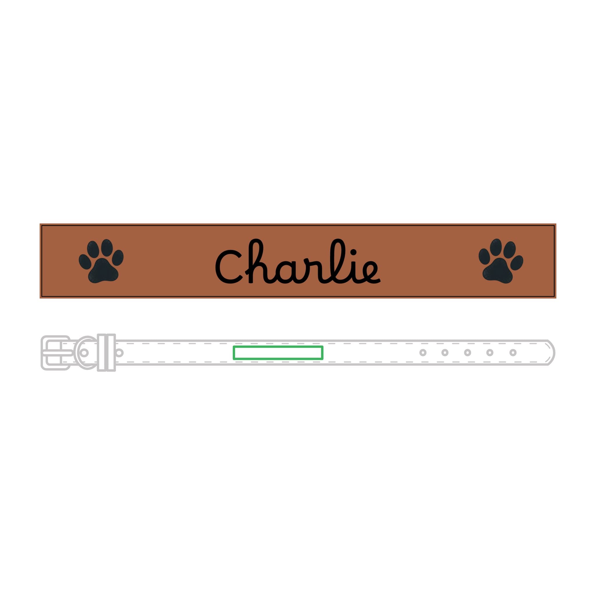 The Engraved Leather Collar — Name & Paw Print — view 16