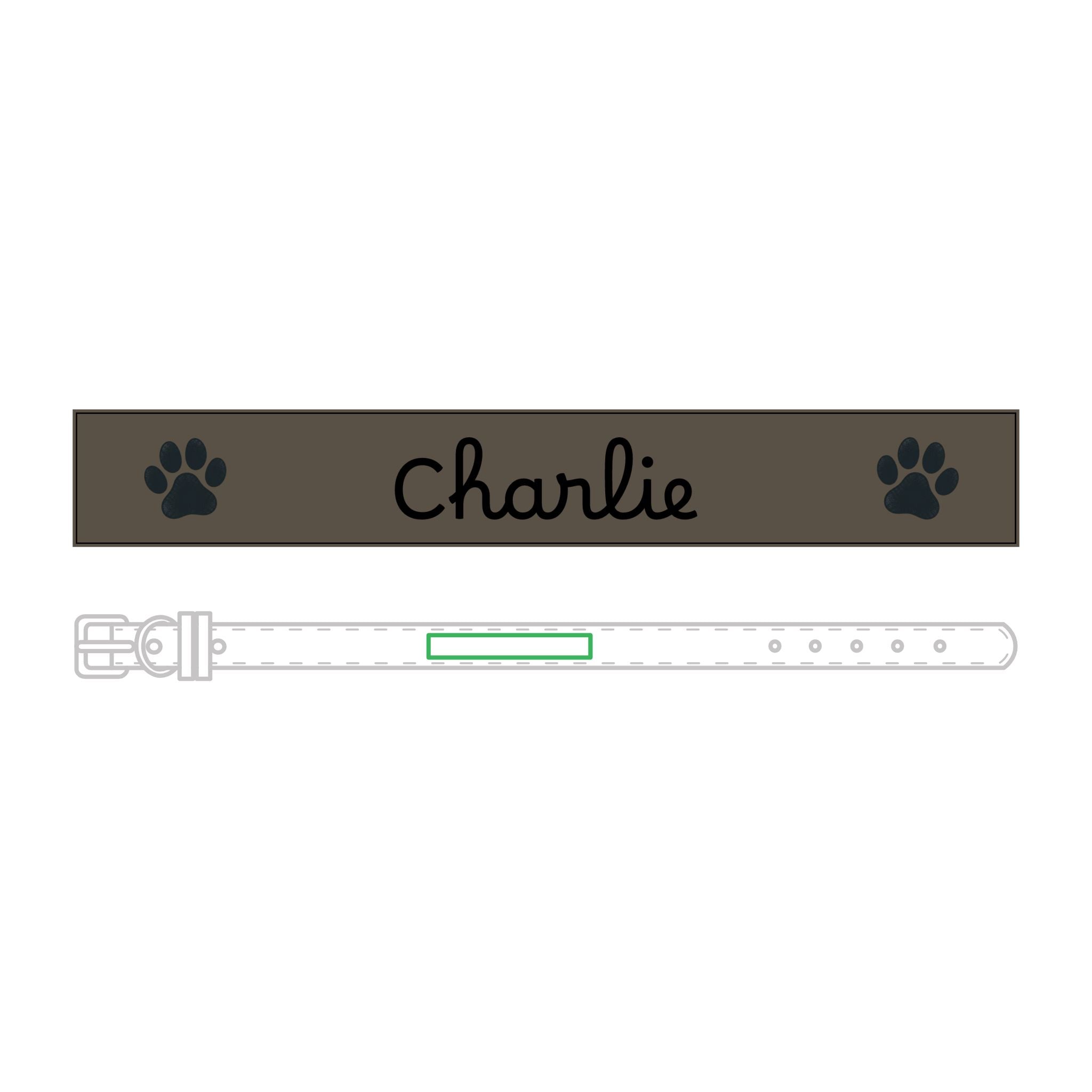 The Engraved Leather Collar — Name & Paw Print — view 14