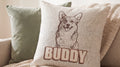 Custom Pet Artwork and Name Woven Pillow — Aspen Paws