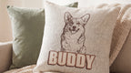 Custom Pet Artwork and Name Woven Pillow — Aspen Paws