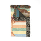 Multicolor Striped Custom Pet Artwork and Name Woven Blanket — view 2