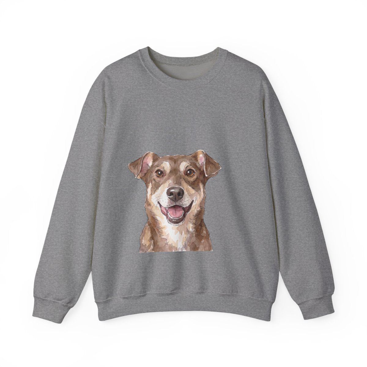 The Portrait Crewneck — Custom Pet Face Sweatshirt — Graphite Heather