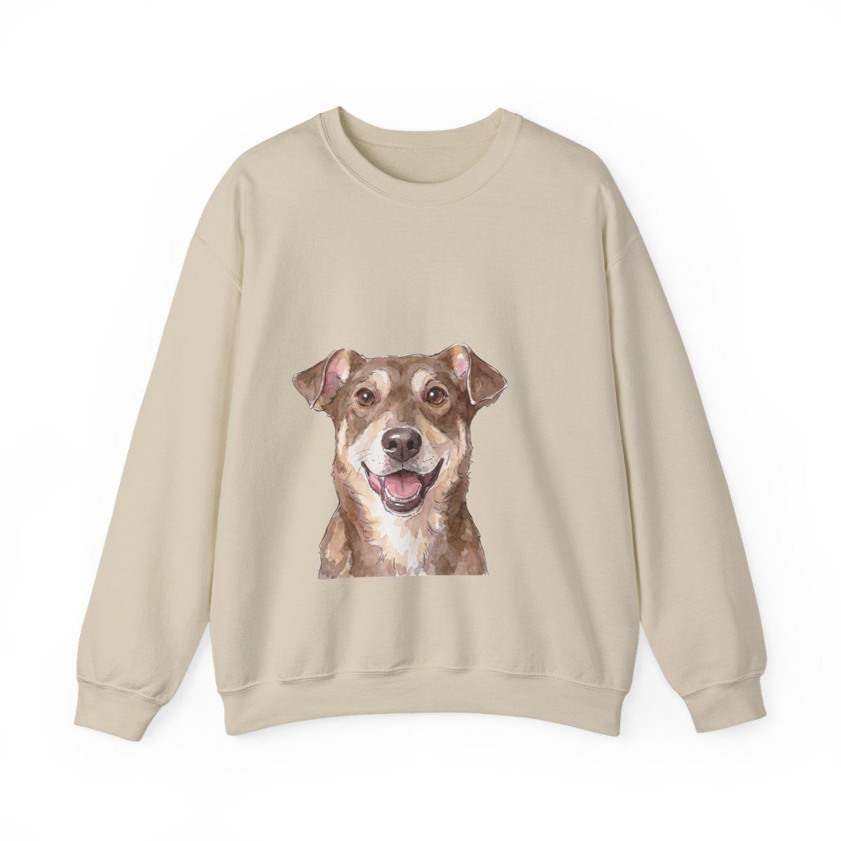 The Portrait Crewneck — Custom Pet Face Sweatshirt — Sand