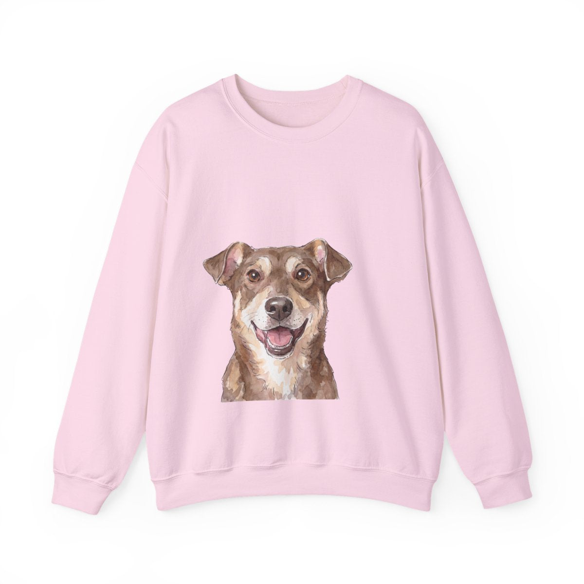The Portrait Crewneck — Custom Pet Face Sweatshirt — Light Pink