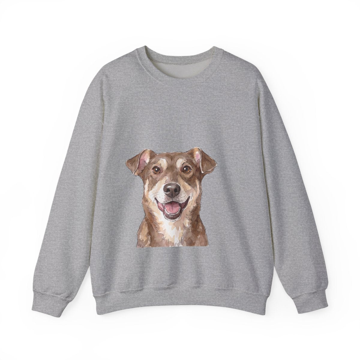 The Portrait Crewneck — Custom Pet Face Sweatshirt — Sport Grey