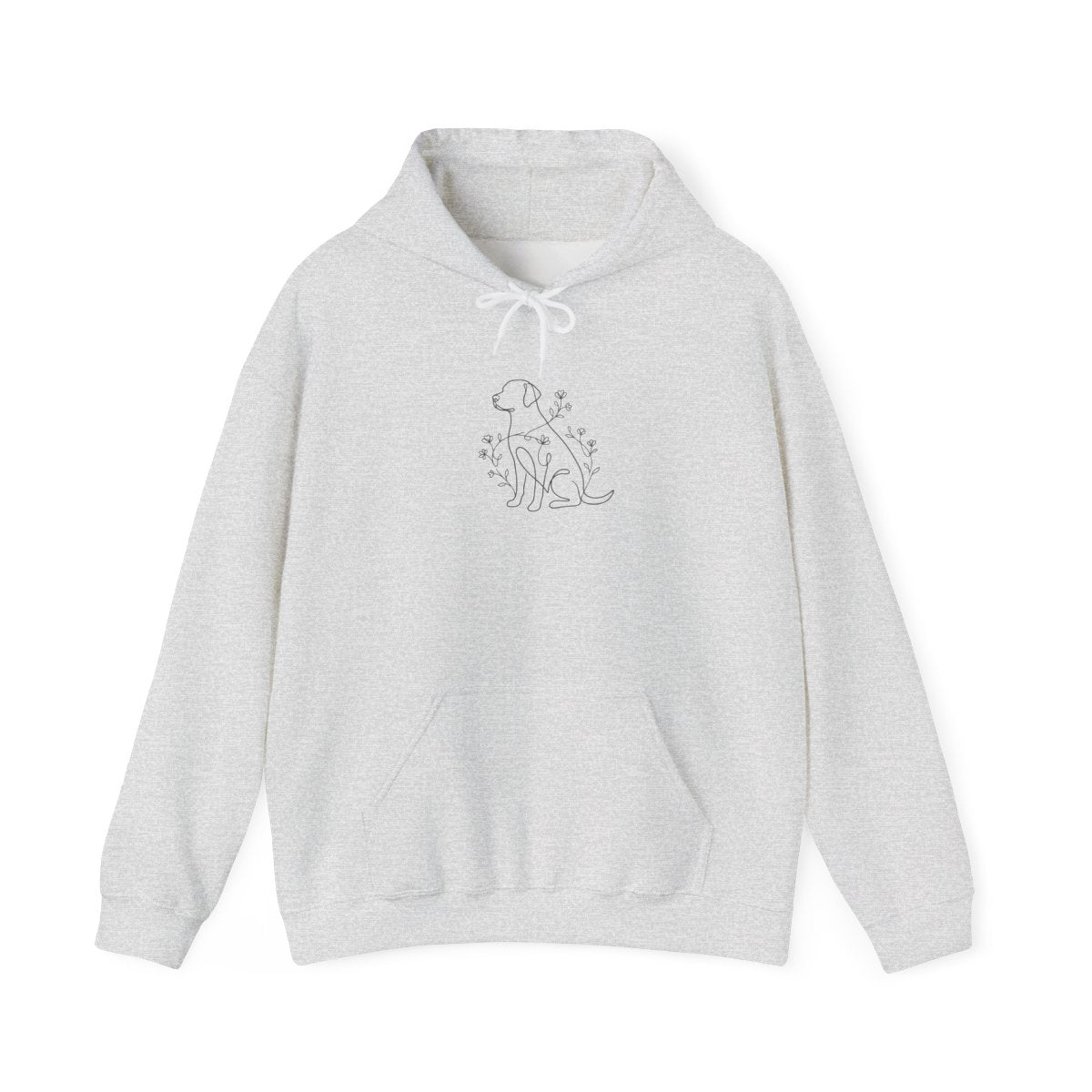 The Line-Art Hoodie — Your Pet, One Line — Ash