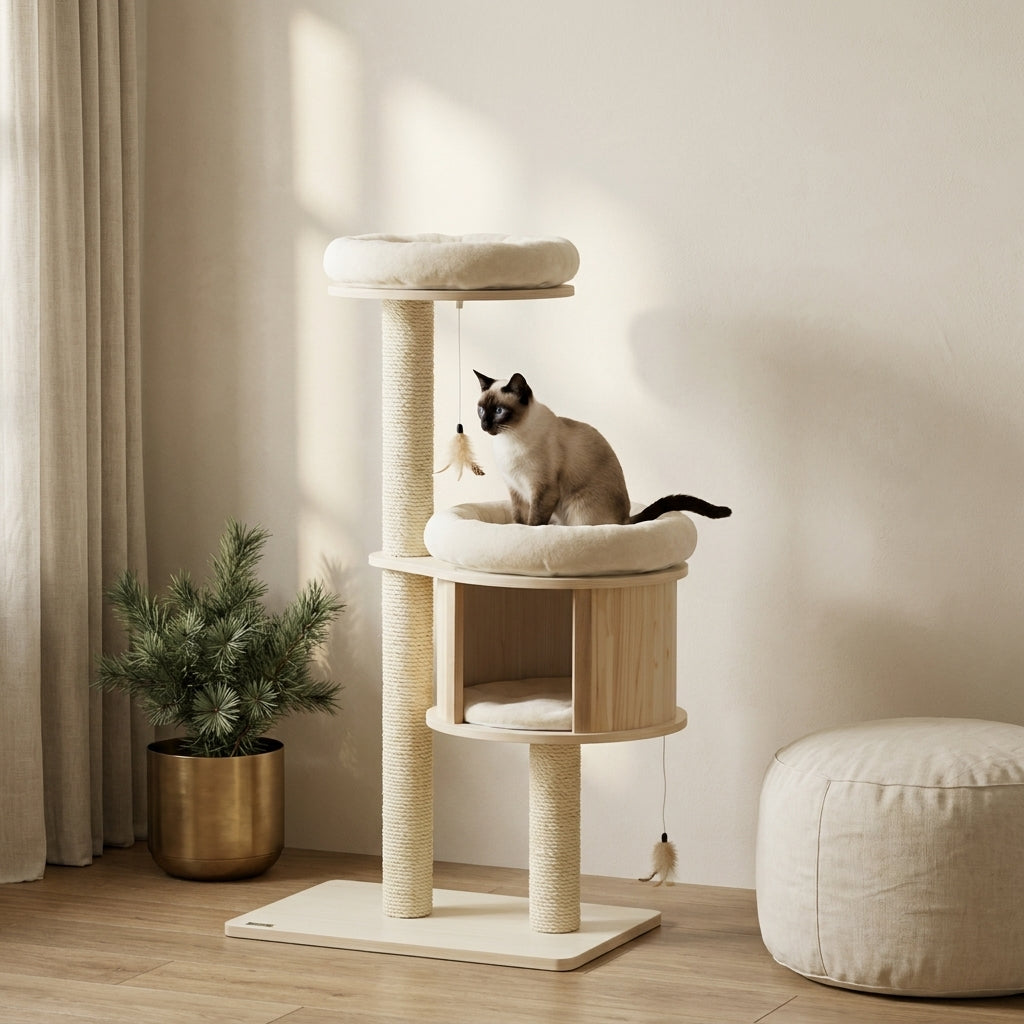 The Japandi Three-Level Tree — Aspen Paws