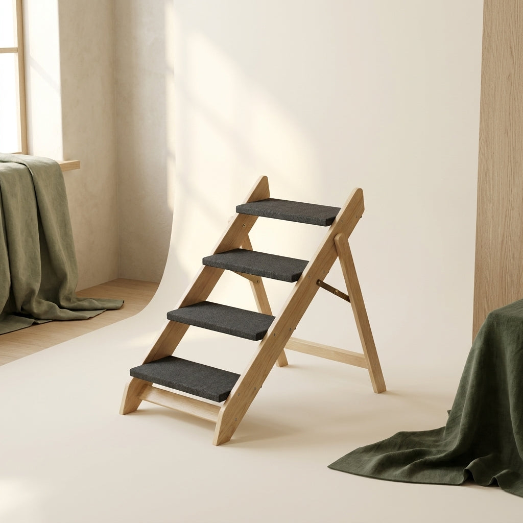 The Four-Step Timber Stairs — Aspen Paws