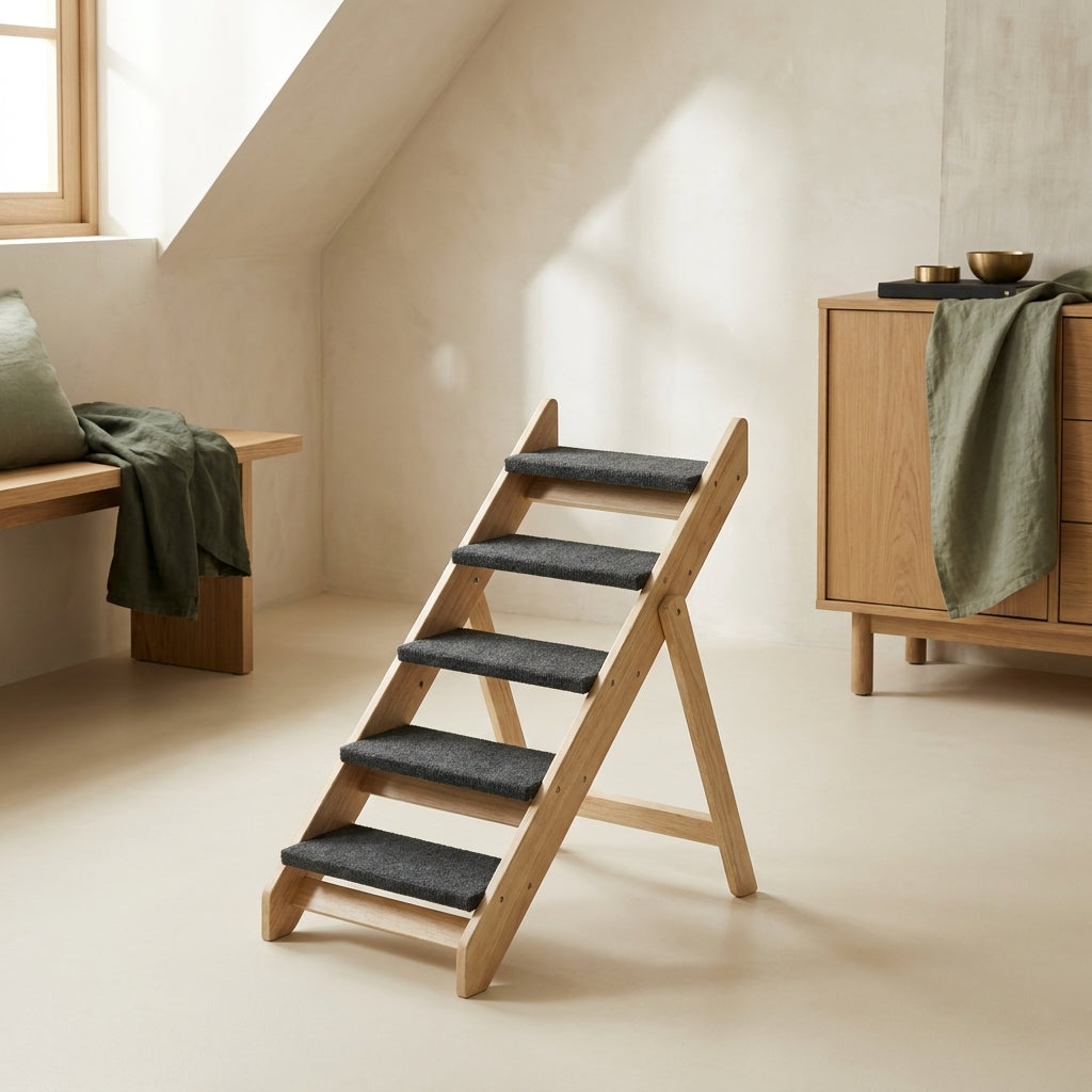 The Four-Step Timber Stairs — Aspen Paws
