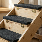 The Three-Step Timber Stairs — Aspen Paws