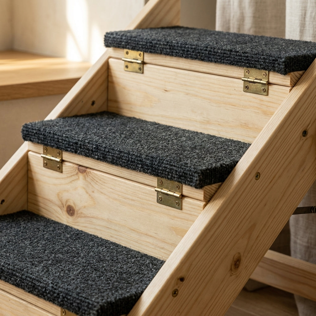 The Three-Step Timber Stairs — Aspen Paws